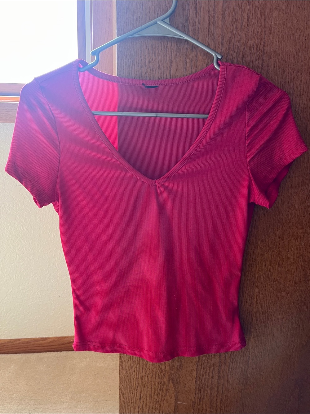 Hot Pink Ribbed Top